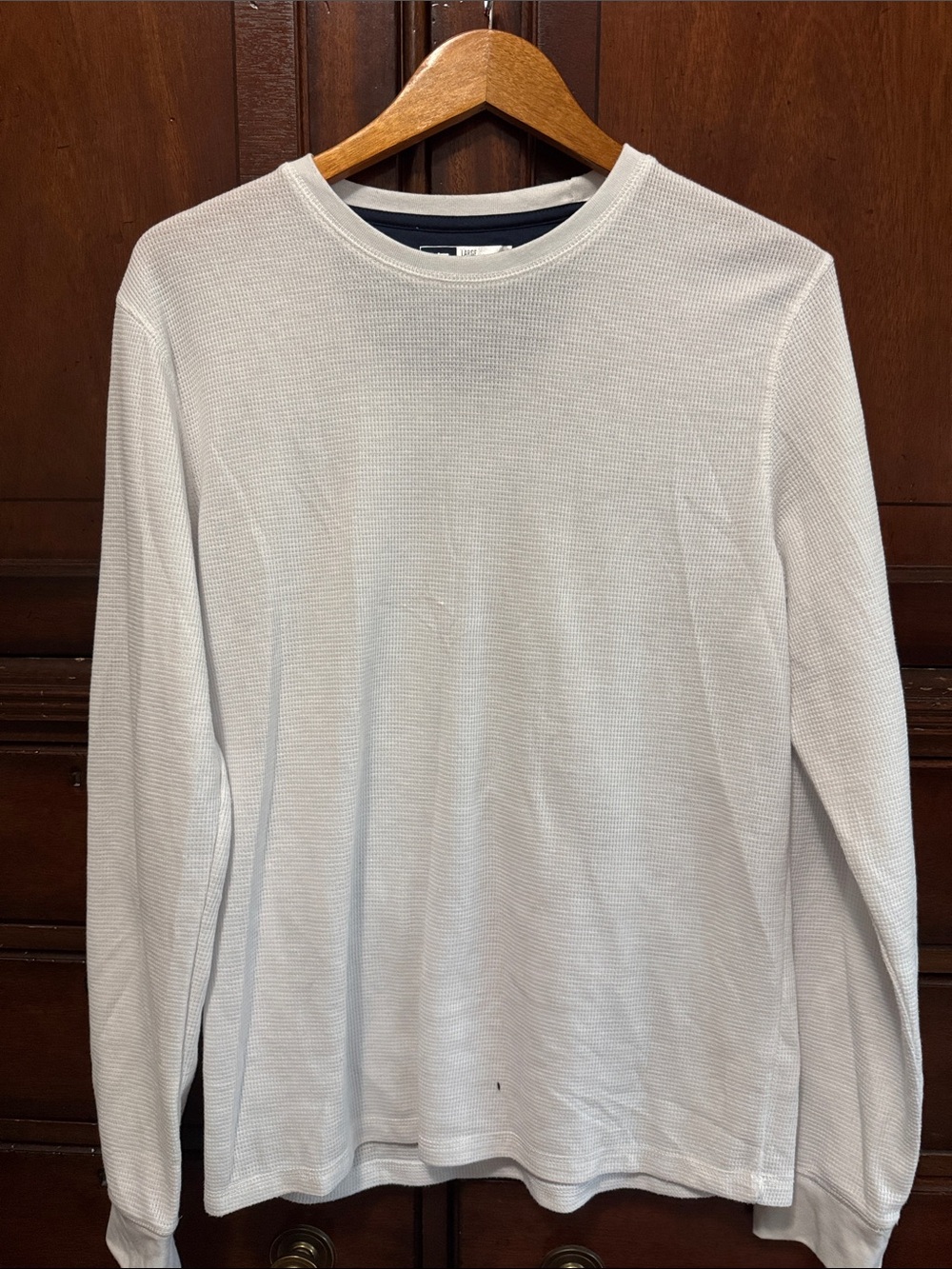 Men's White Thermal Long Sleeve Shirt